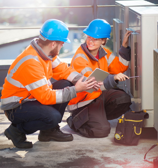 field technicians with tablet