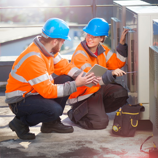 field technicians with tablet